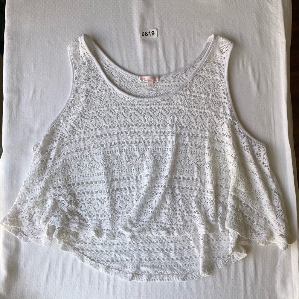 Marvenie Women’s Sleeveless Sexy See Through Bikini Cover size M, White